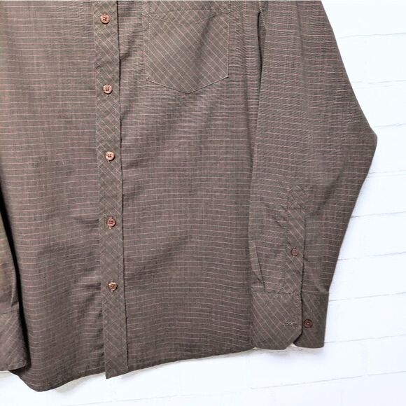 HORNY TOAD Brown Check Button Up Shirt M - Picture 3 of 9